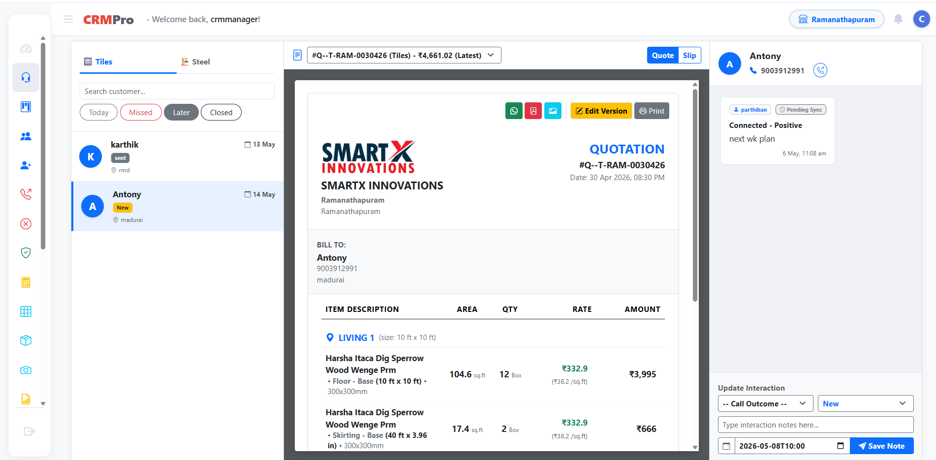 CRMPro Main Dashboard